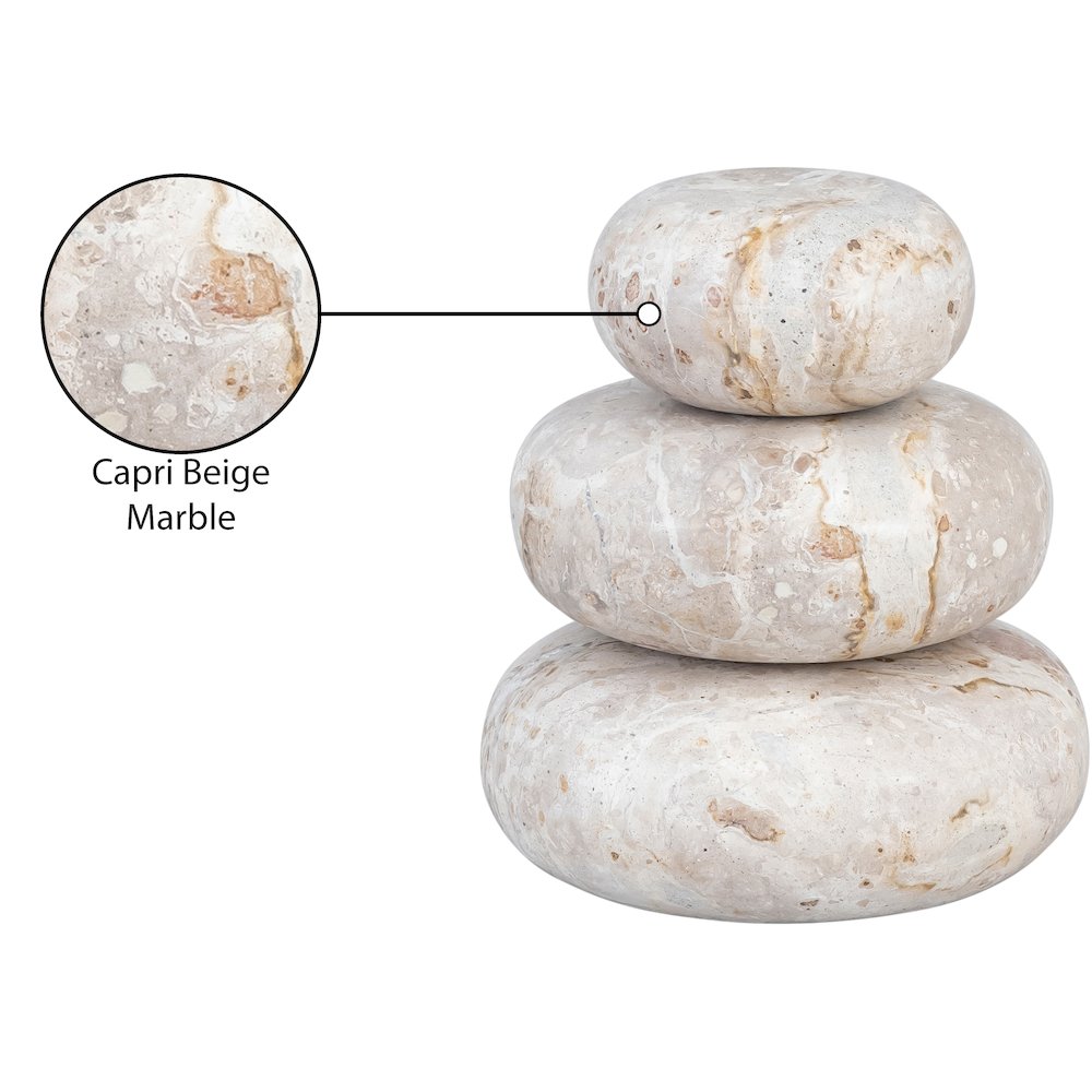 Pumpkin Beige Marble 3pc. Decorative Object
