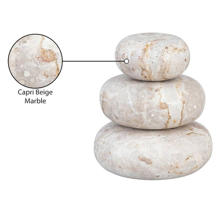 Pumpkin Beige Marble 3pc. Decorative Object