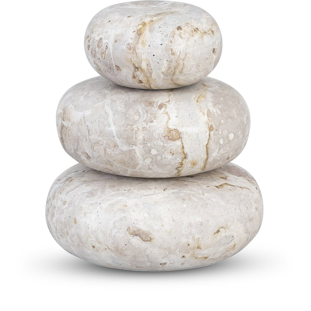 Pumpkin Beige Marble 3pc. Decorative Object