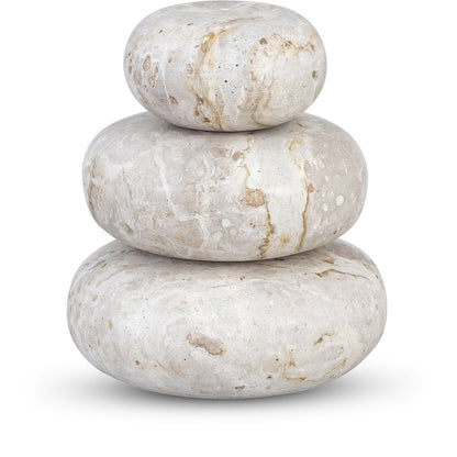 Pumpkin Beige Marble 3pc. Decorative Object