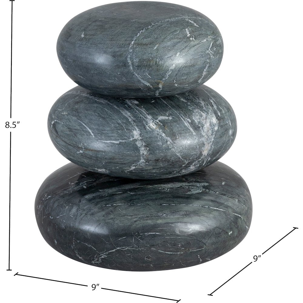 Pumpkin Black Marble 3pc. Decorative Object