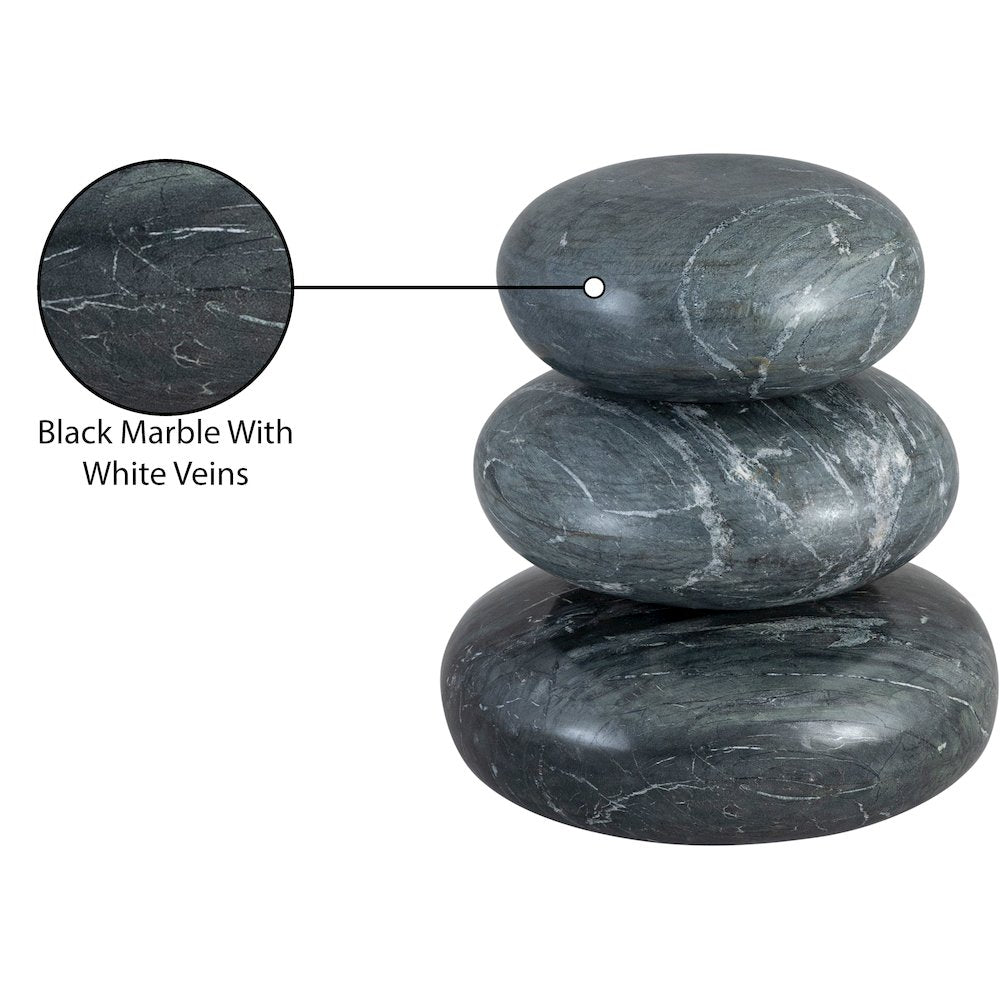 Pumpkin Black Marble 3pc. Decorative Object
