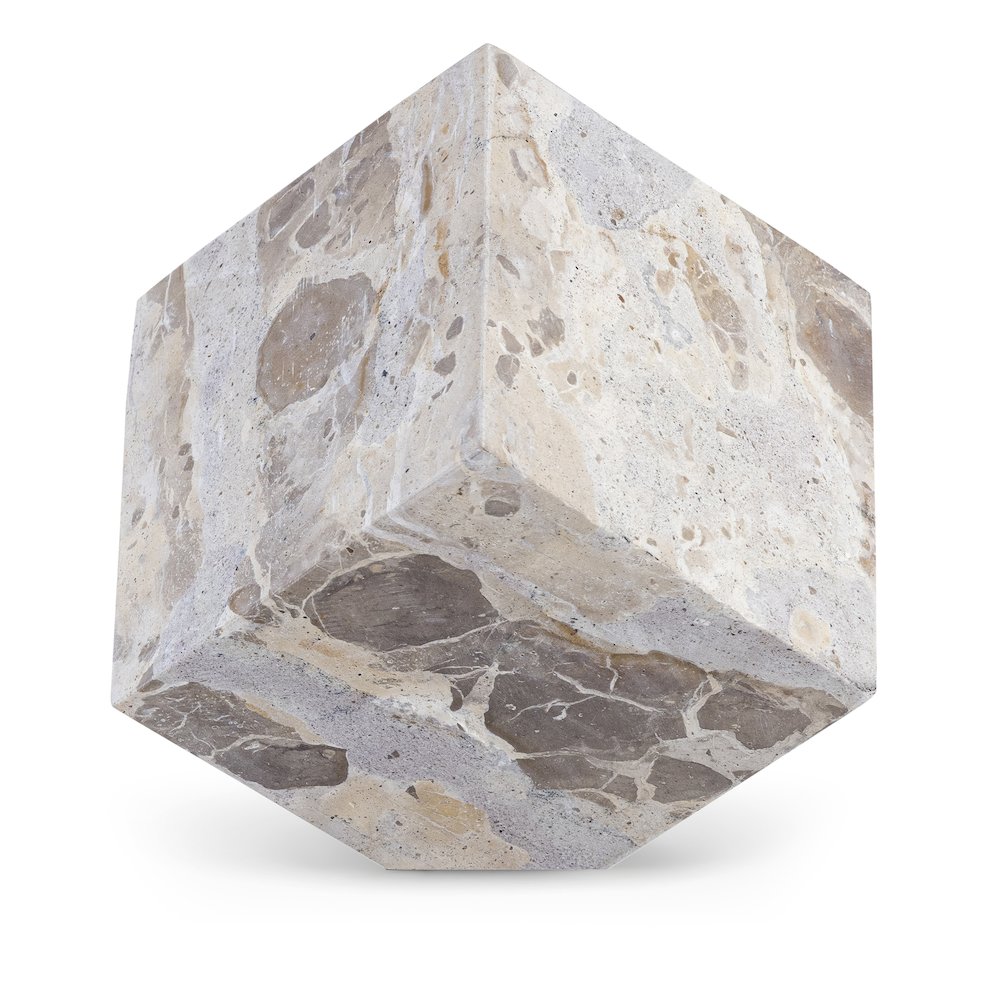Block Beige Marble Decorative Cube