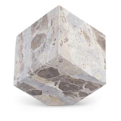 Block Beige Marble Decorative Cube