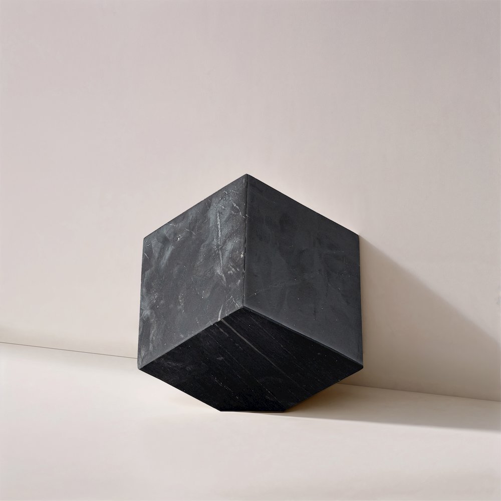 Block Black Marble Decorative Cube