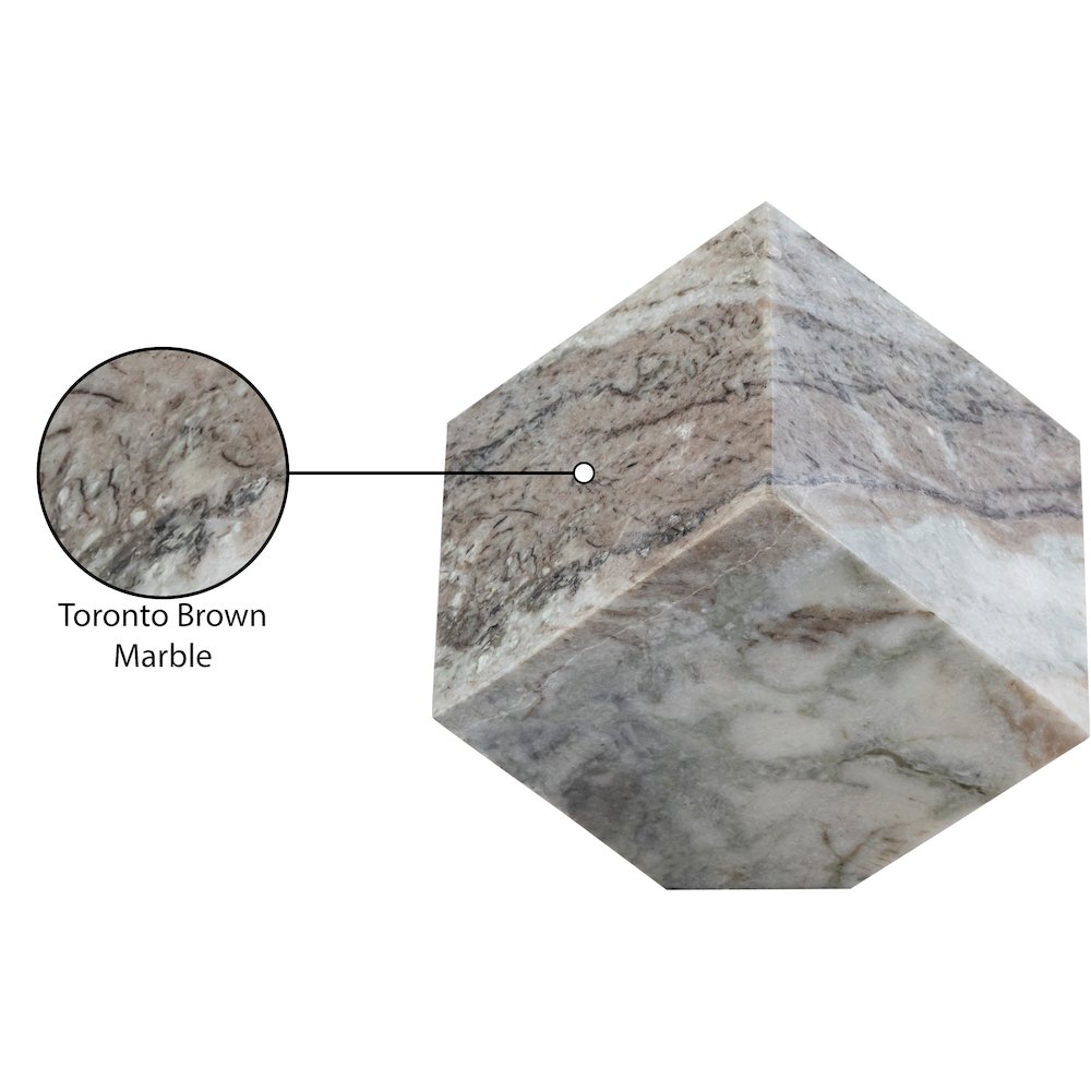 Block Brown Marble Decorative Cube