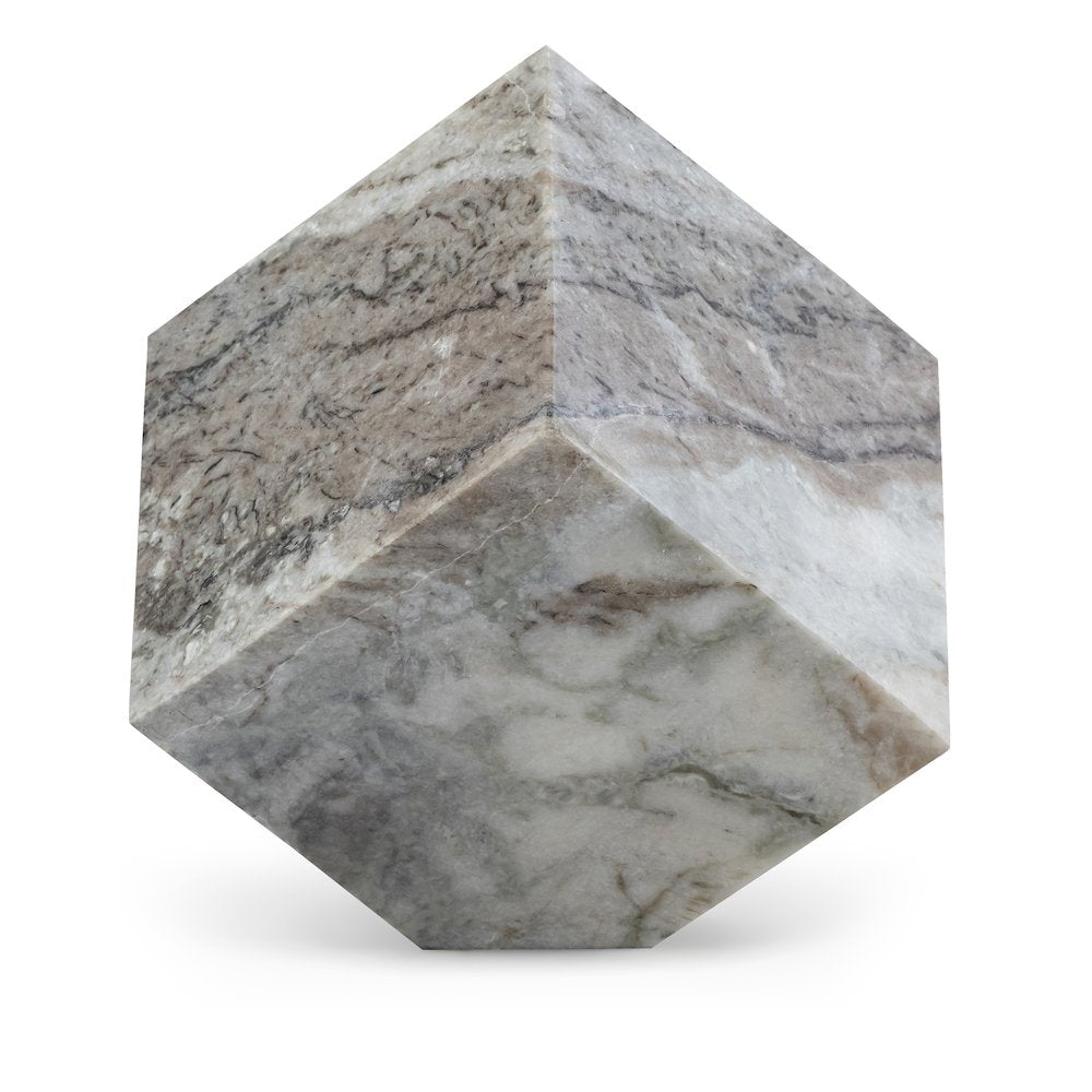 Block Brown Marble Decorative Cube