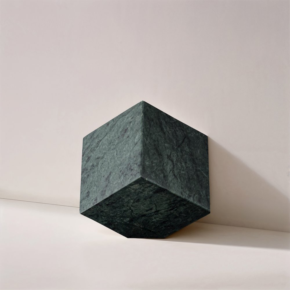 Block Green Marble Decorative Cube