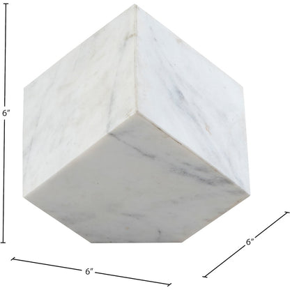 Block White Marble Decorative Cube
