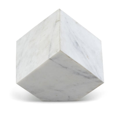 Block White Marble Decorative Cube