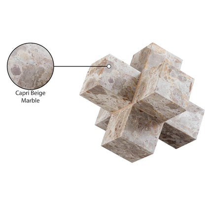 Jack Beige Marble Decorative Jack Object