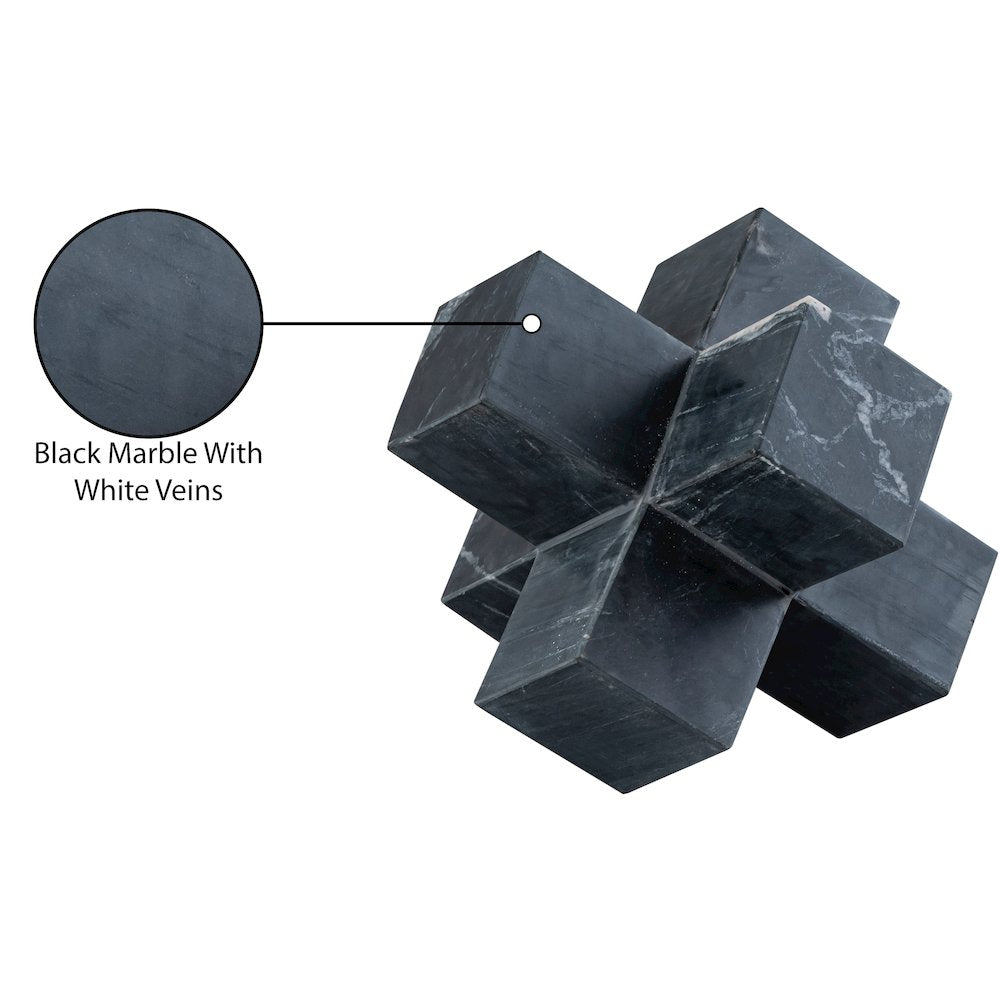 Jack Black Marble Decorative Jack Object