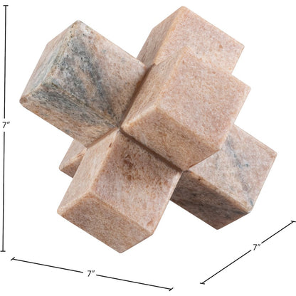 Jack Pink Marble Decorative Jack Object