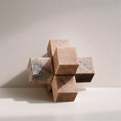 Jack Pink Marble Decorative Jack Object