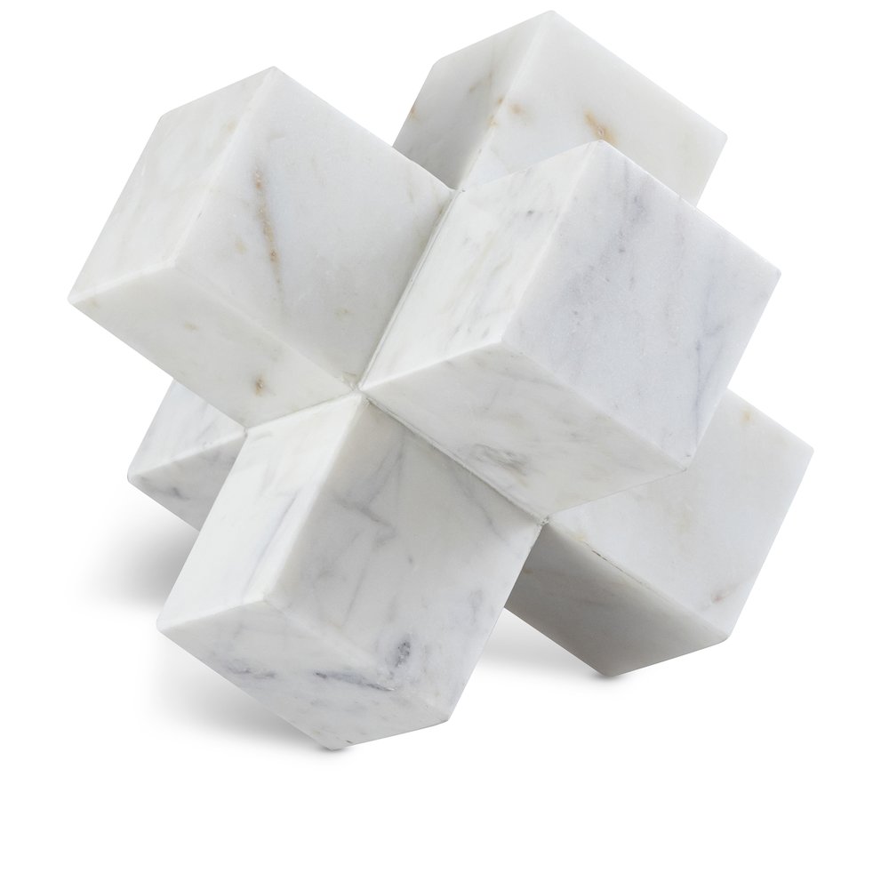 Jack White Marble Decorative Jack Object
