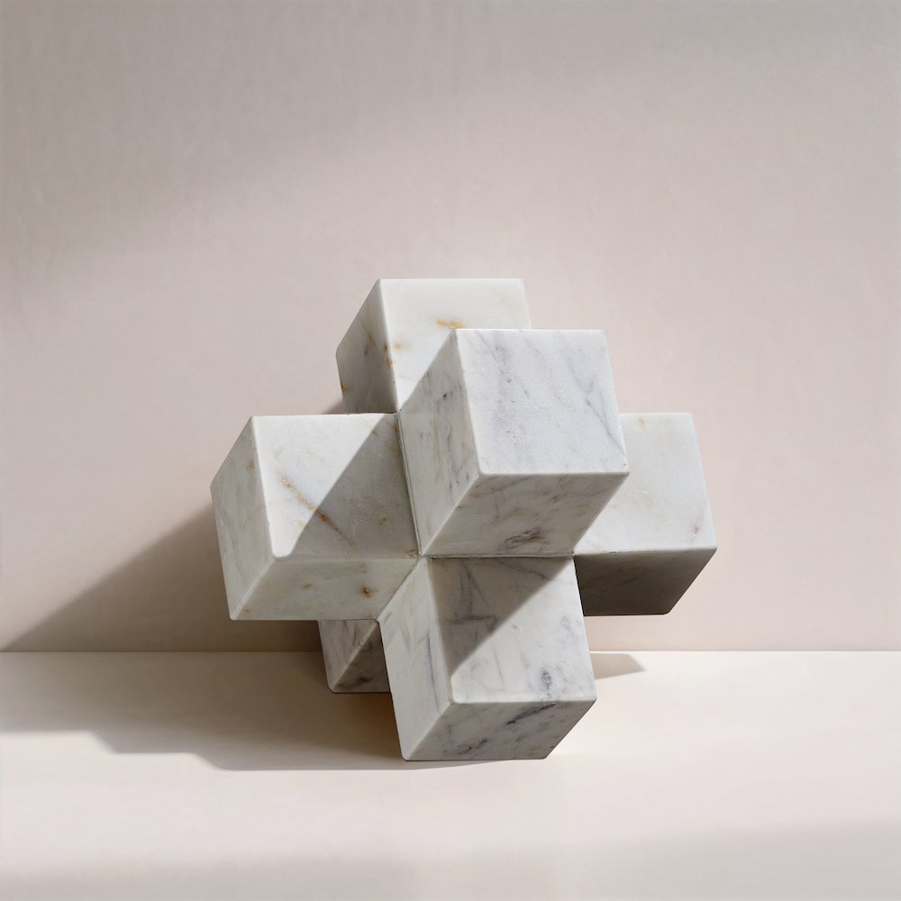 Jack White Marble Decorative Jack Object
