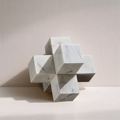 Jack White Marble Decorative Jack Object