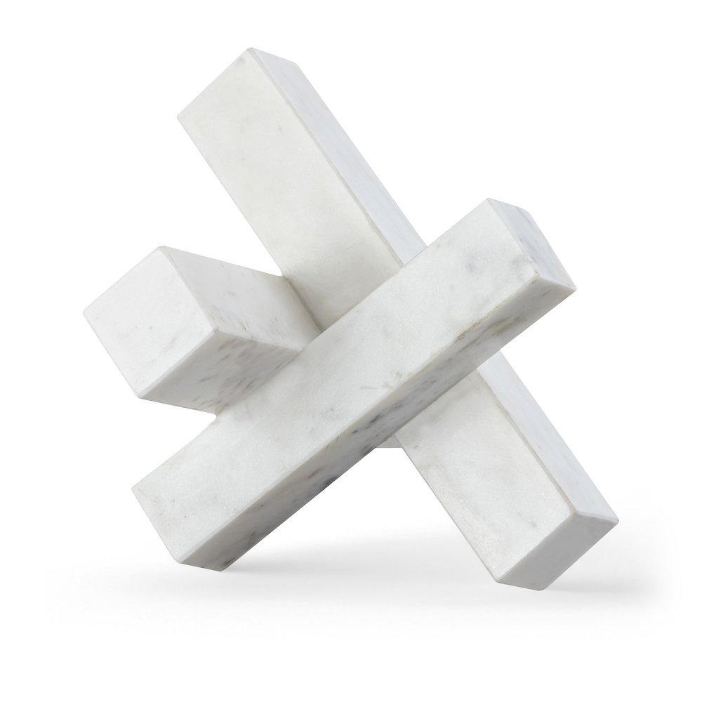 Stix White Marble Decorative Object