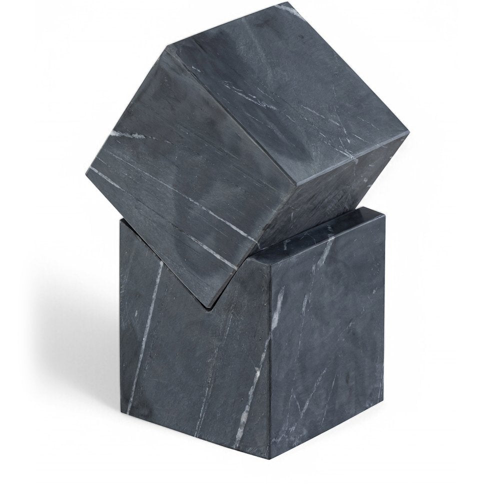 Quad Black Marble Decorative Cube