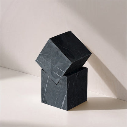 Quad Black Marble Decorative Cube