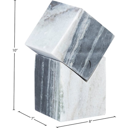Quad Panda Marble Decorative Cube