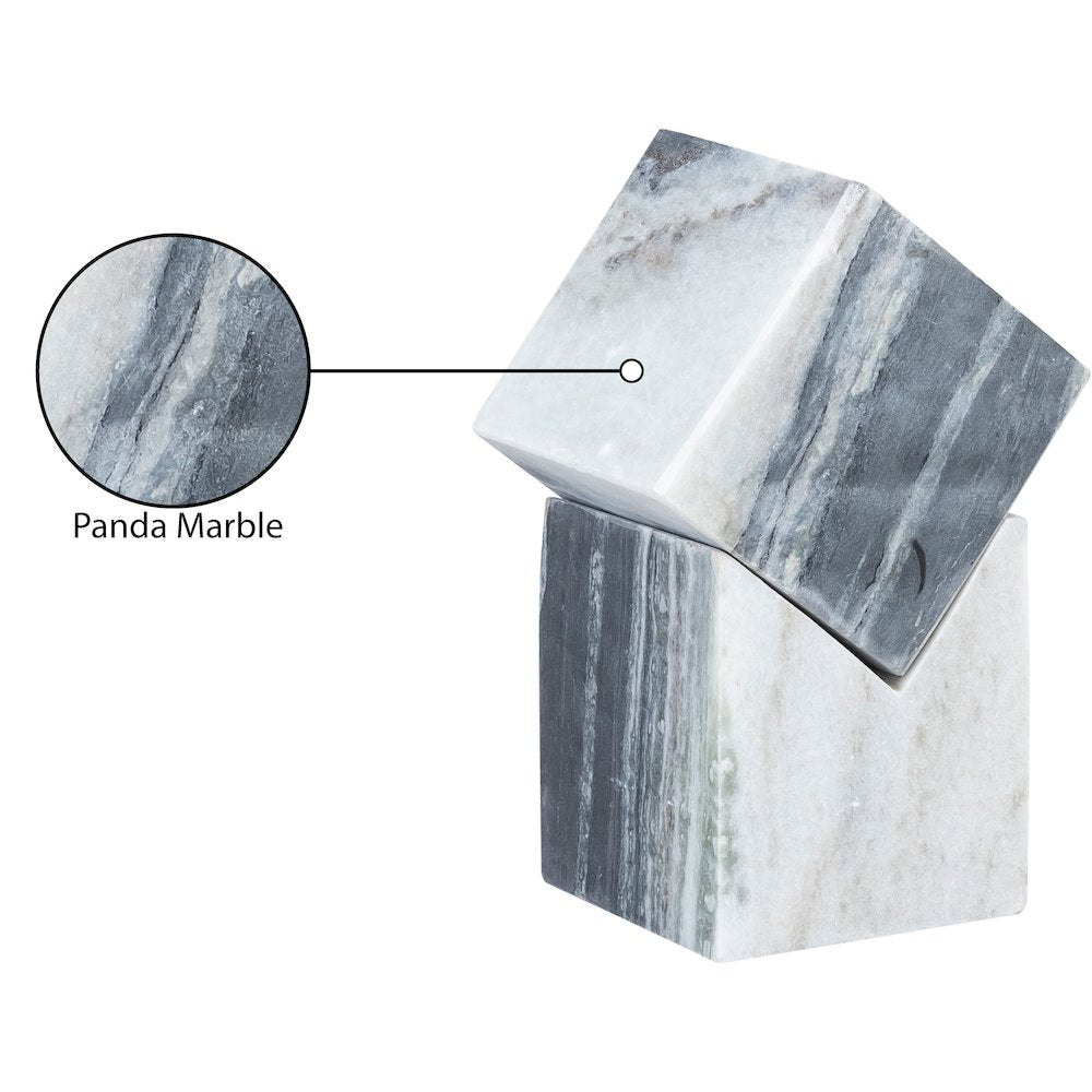 Quad Panda Marble Decorative Cube