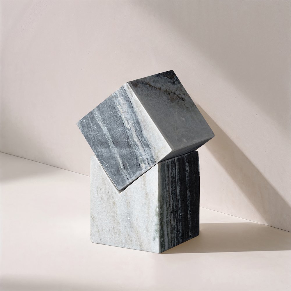 Quad Panda Marble Decorative Cube