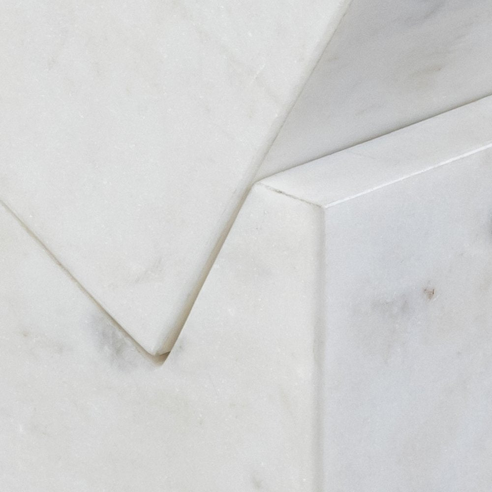 Quad White Marble Decorative Cube