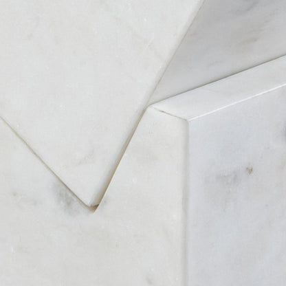 Quad White Marble Decorative Cube