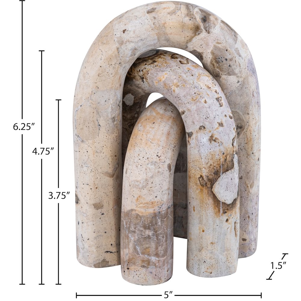 Arco Beige Marble 3pc. Decorative Object