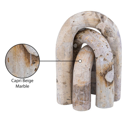 Arco Beige Marble 3pc. Decorative Object