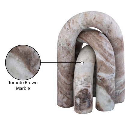 Arco Brown Marble 3pc. Decorative Object