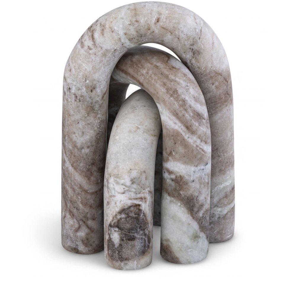 Arco Brown Marble 3pc. Decorative Object