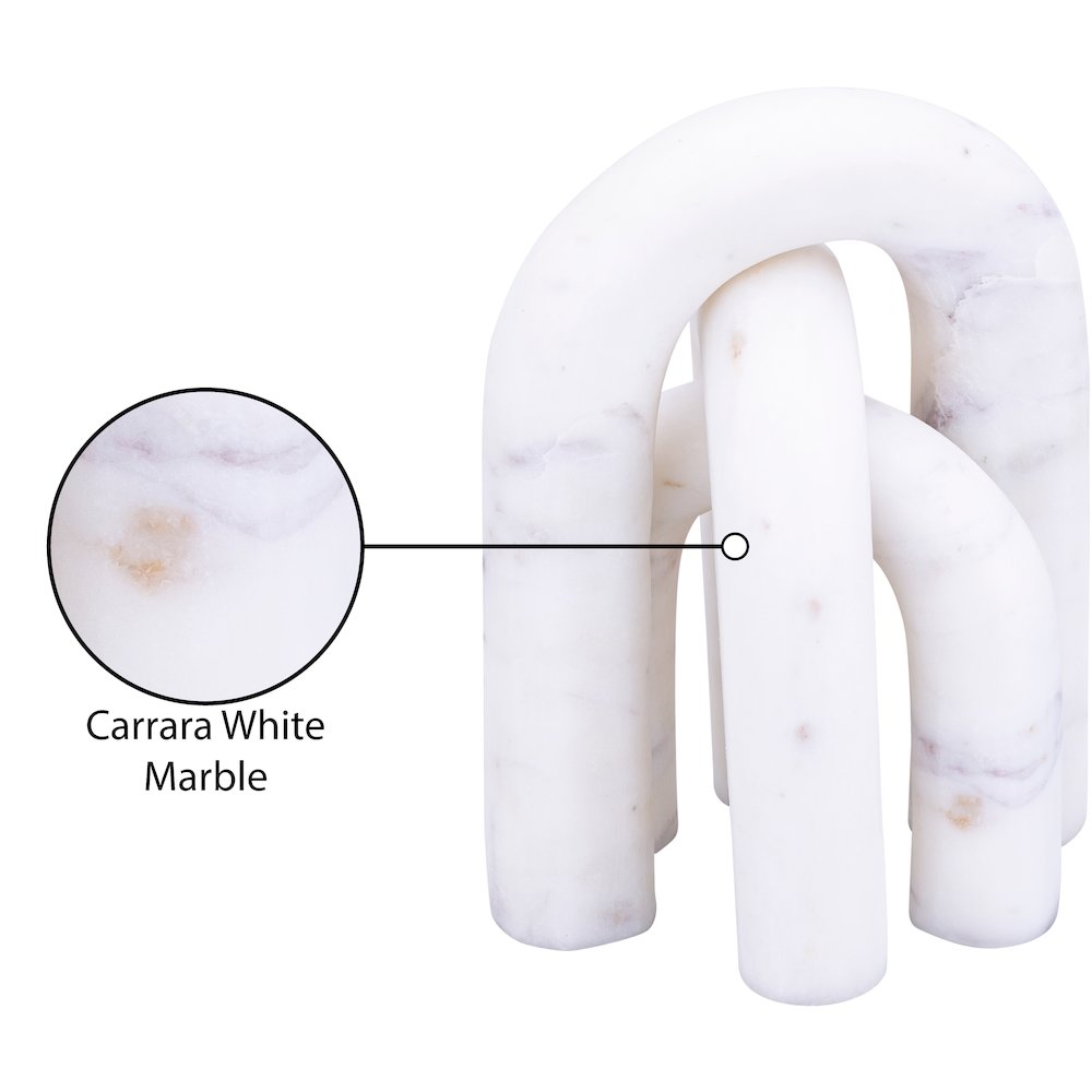 Arco White Marble 3pc. Decorative Object