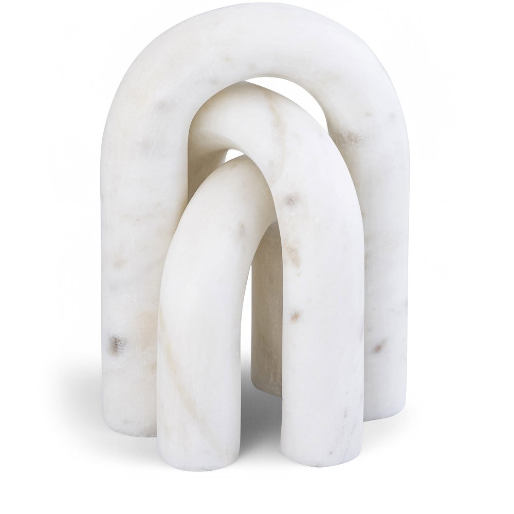 Arco White Marble 3pc. Decorative Object