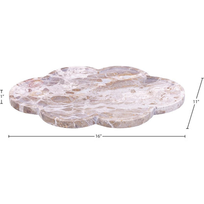 Rimini Beige Clover Shaped Marble Tray