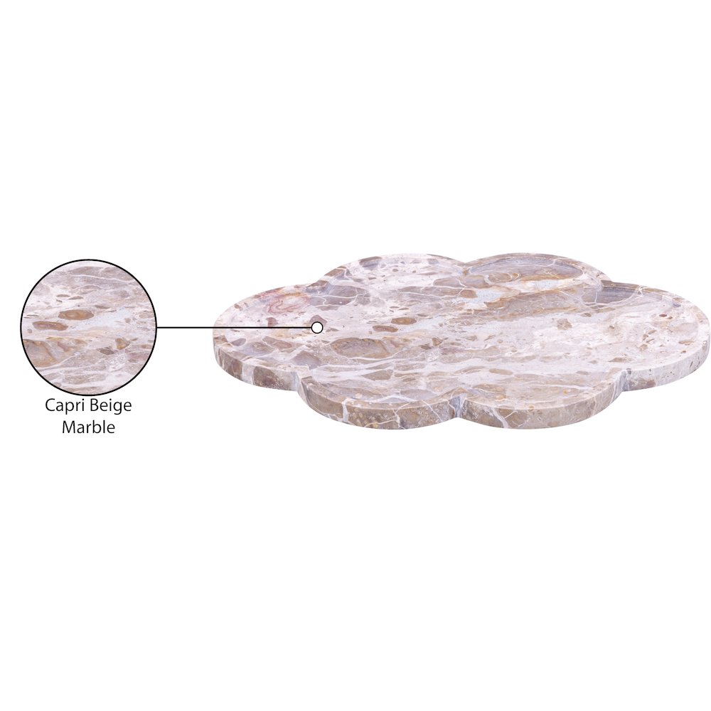 Rimini Beige Clover Shaped Marble Tray