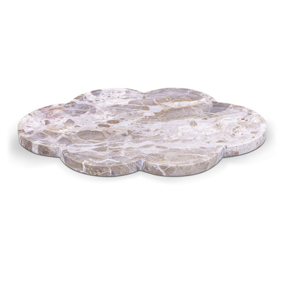 Rimini Beige Clover Shaped Marble Tray