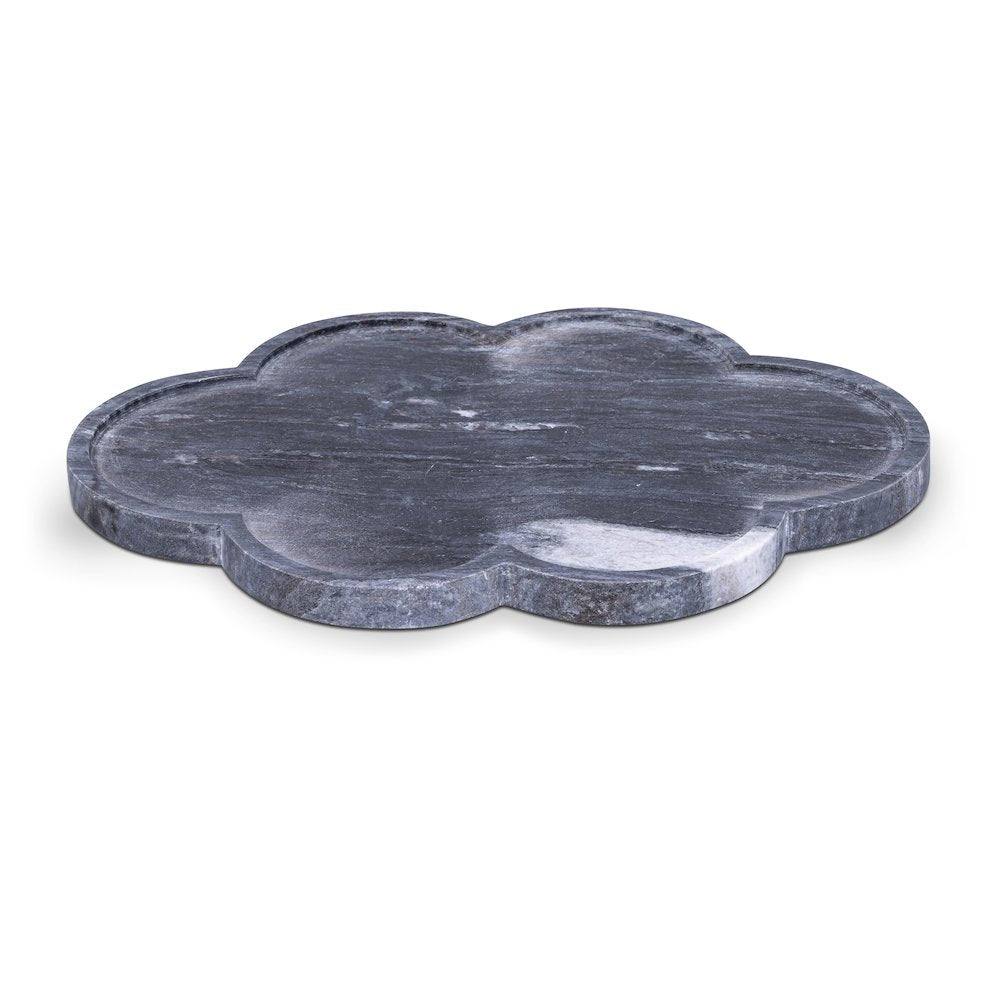 Rimini Black Clover Shaped Marble Tray