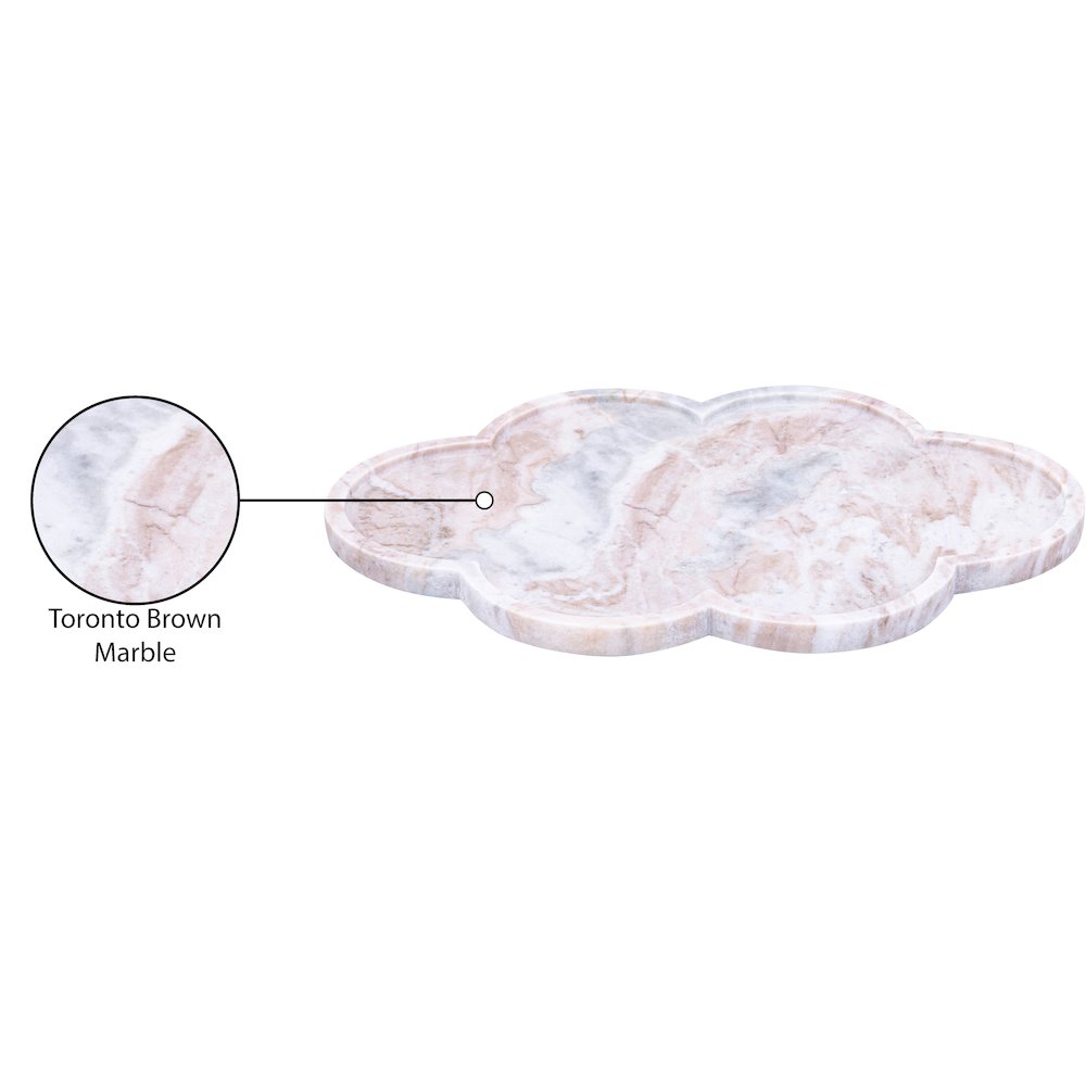 Rimini Brown Clover Shaped Marble Tray