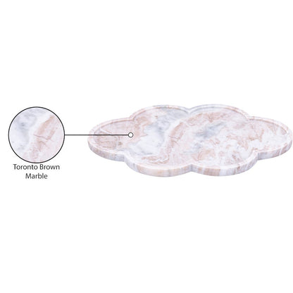 Rimini Brown Clover Shaped Marble Tray
