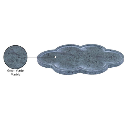 Rimini Green Clover Shaped Marble Tray