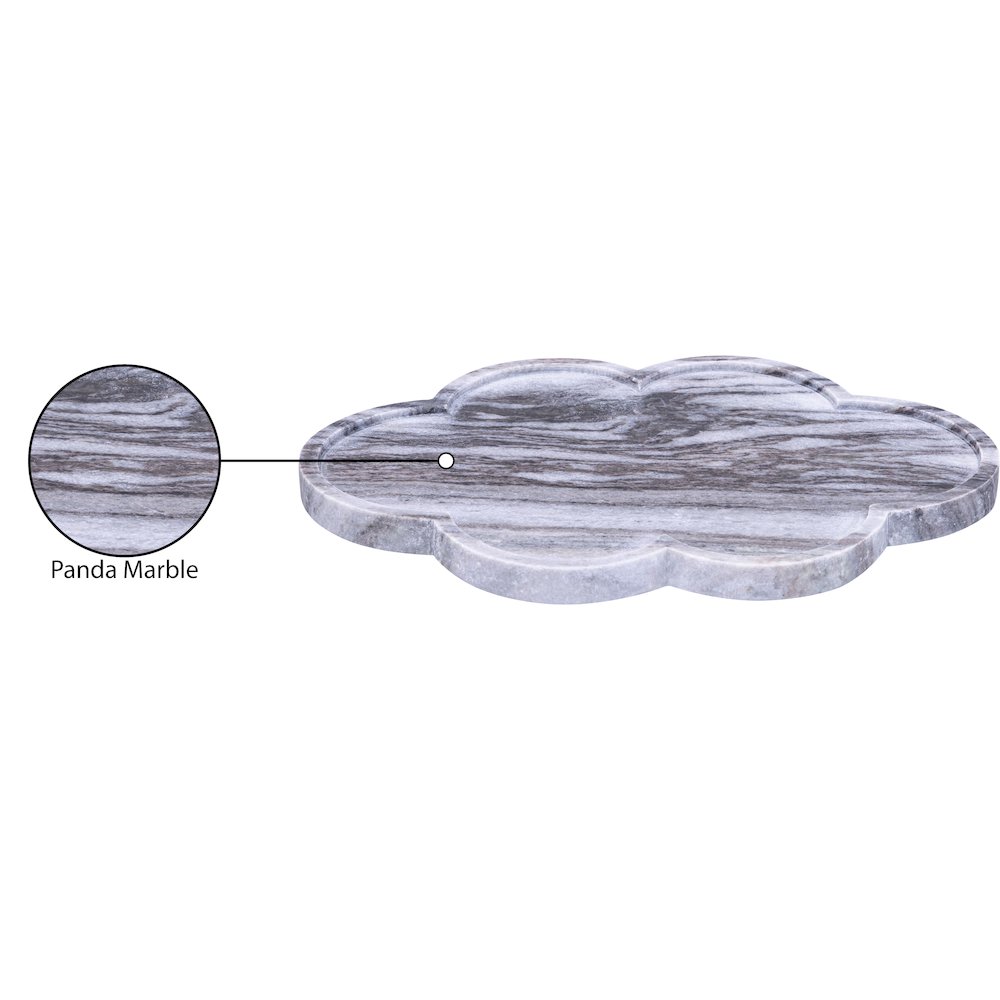 Rimini Panda Clover Shaped Marble Tray