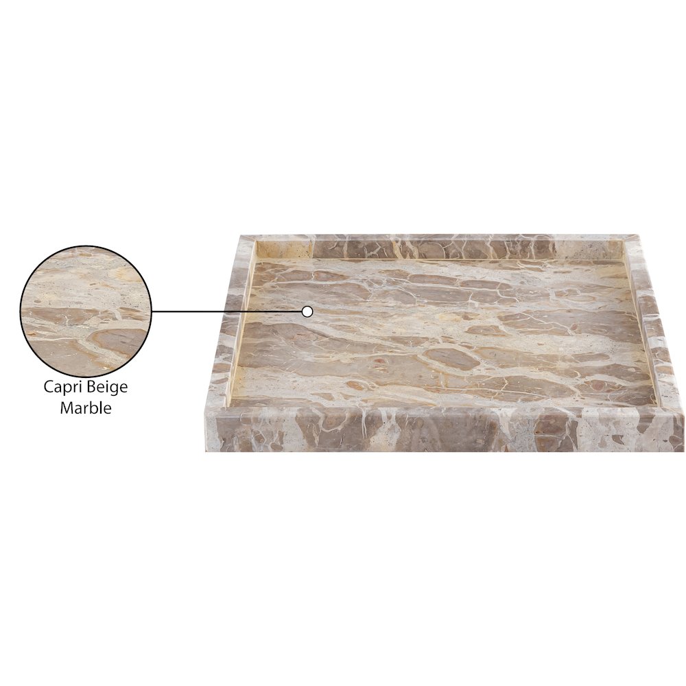 Barletta Beige Square Marble Tray