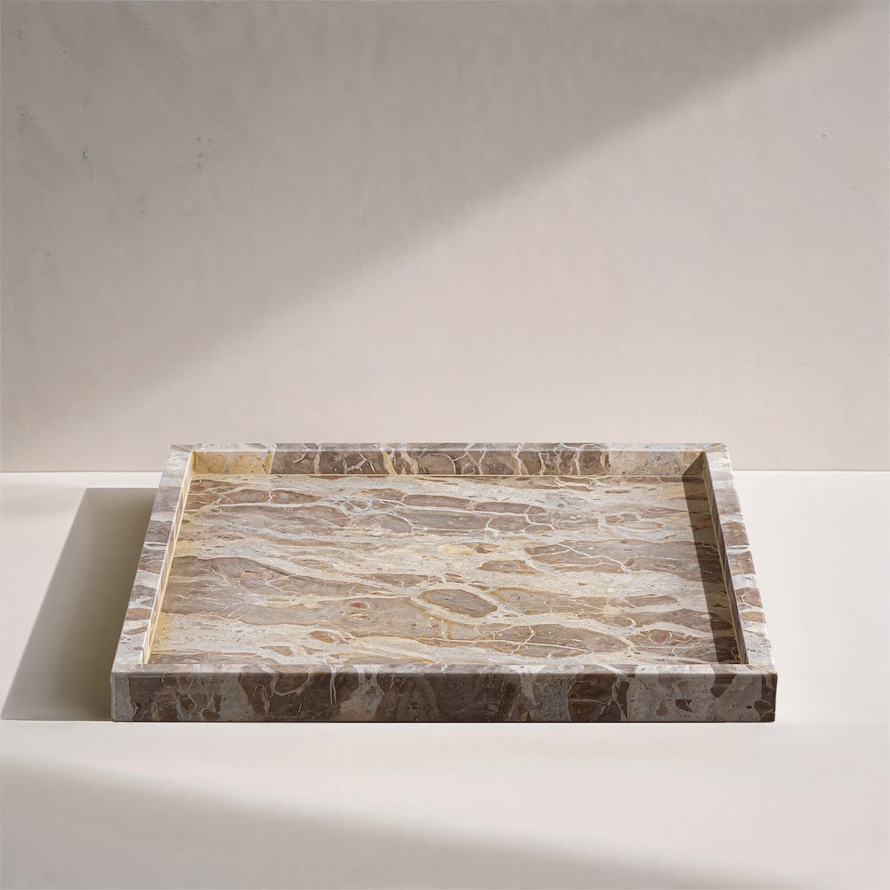 Barletta Beige Square Marble Tray