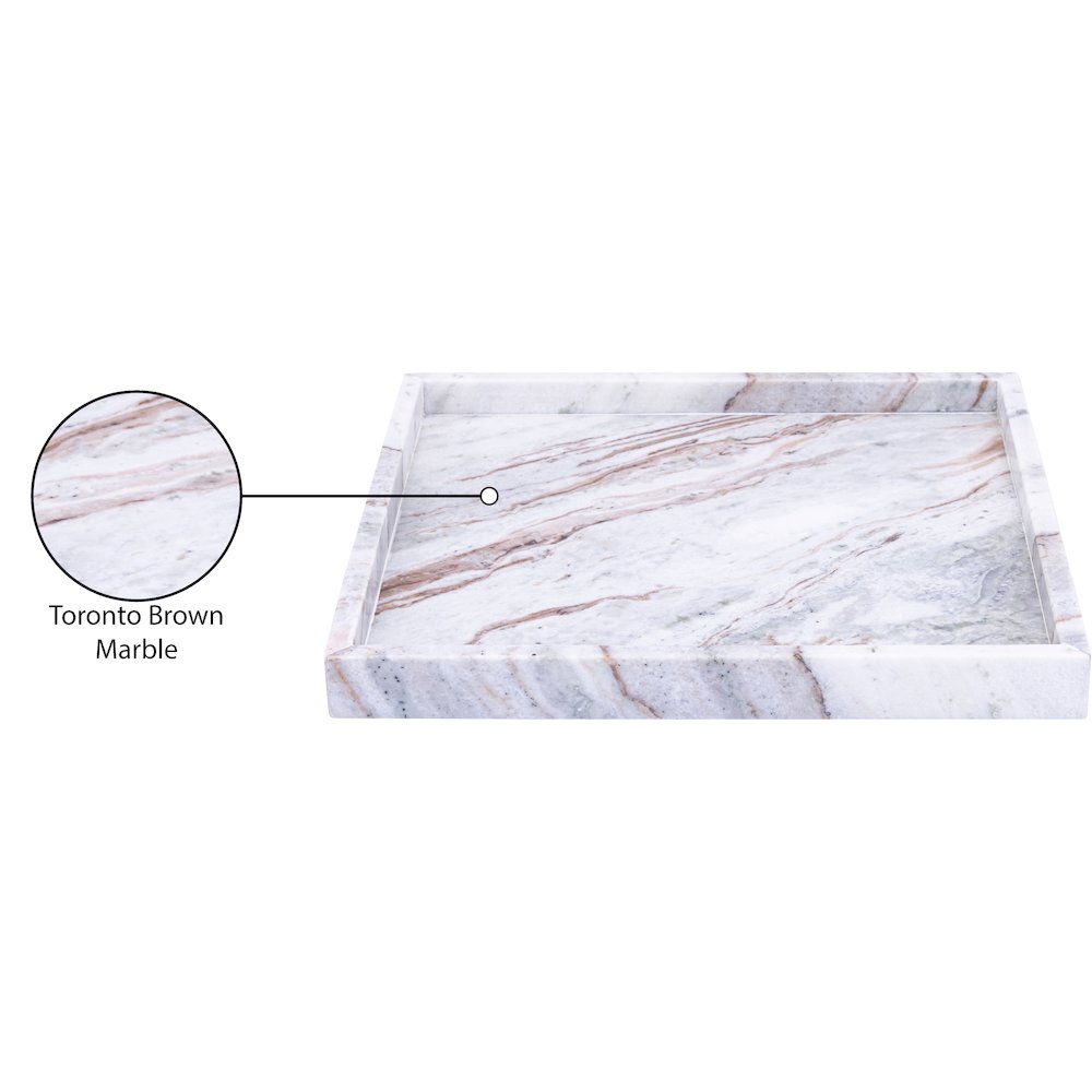 Barletta Brown Square Marble Tray