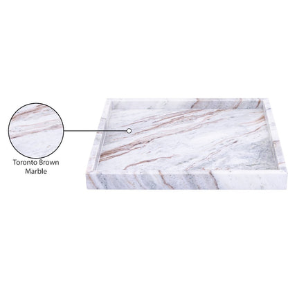 Barletta Brown Square Marble Tray