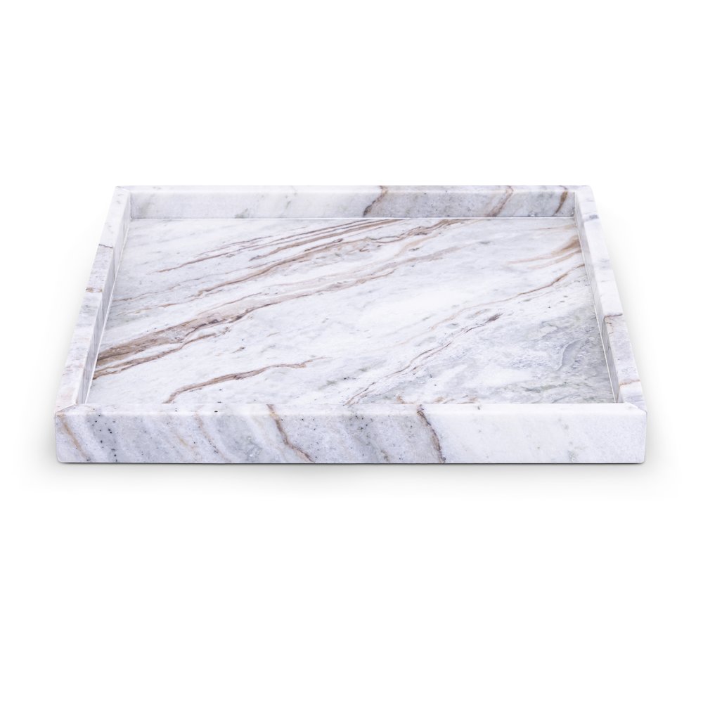 Barletta Brown Square Marble Tray