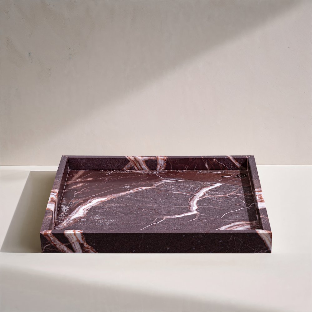 Barletta Cherry Square Marble Tray