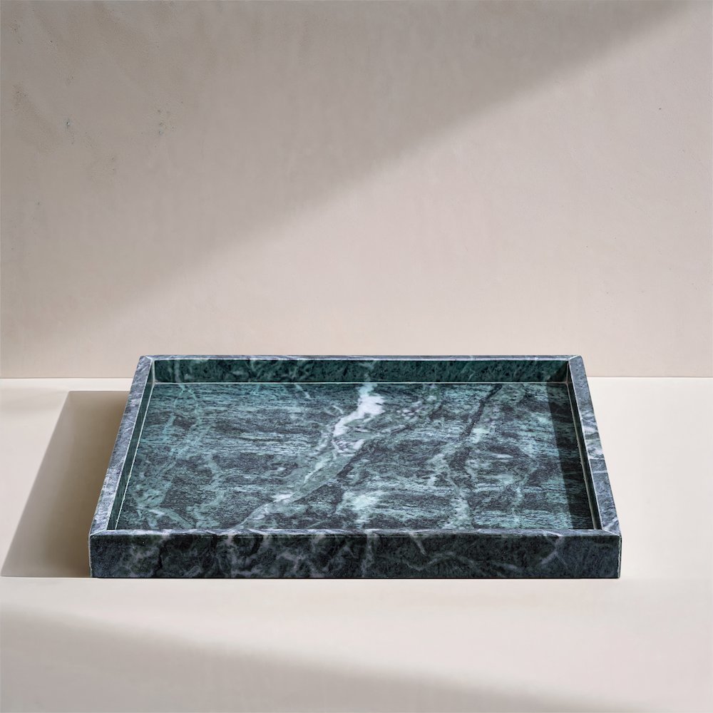 Barletta Green Square Marble Tray